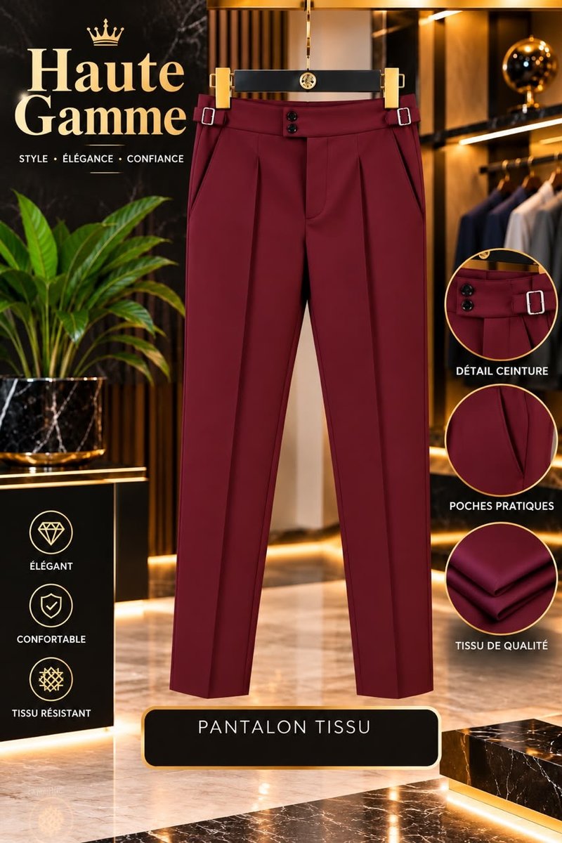 Pantalon tissu avec Boucle